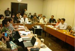 Rapat Kerja Nasional PKFI 2012 dihadiri oleh Wamenkes dan Dirjen BUK di hotel Cemara Jakarta, 19 Desember 2012